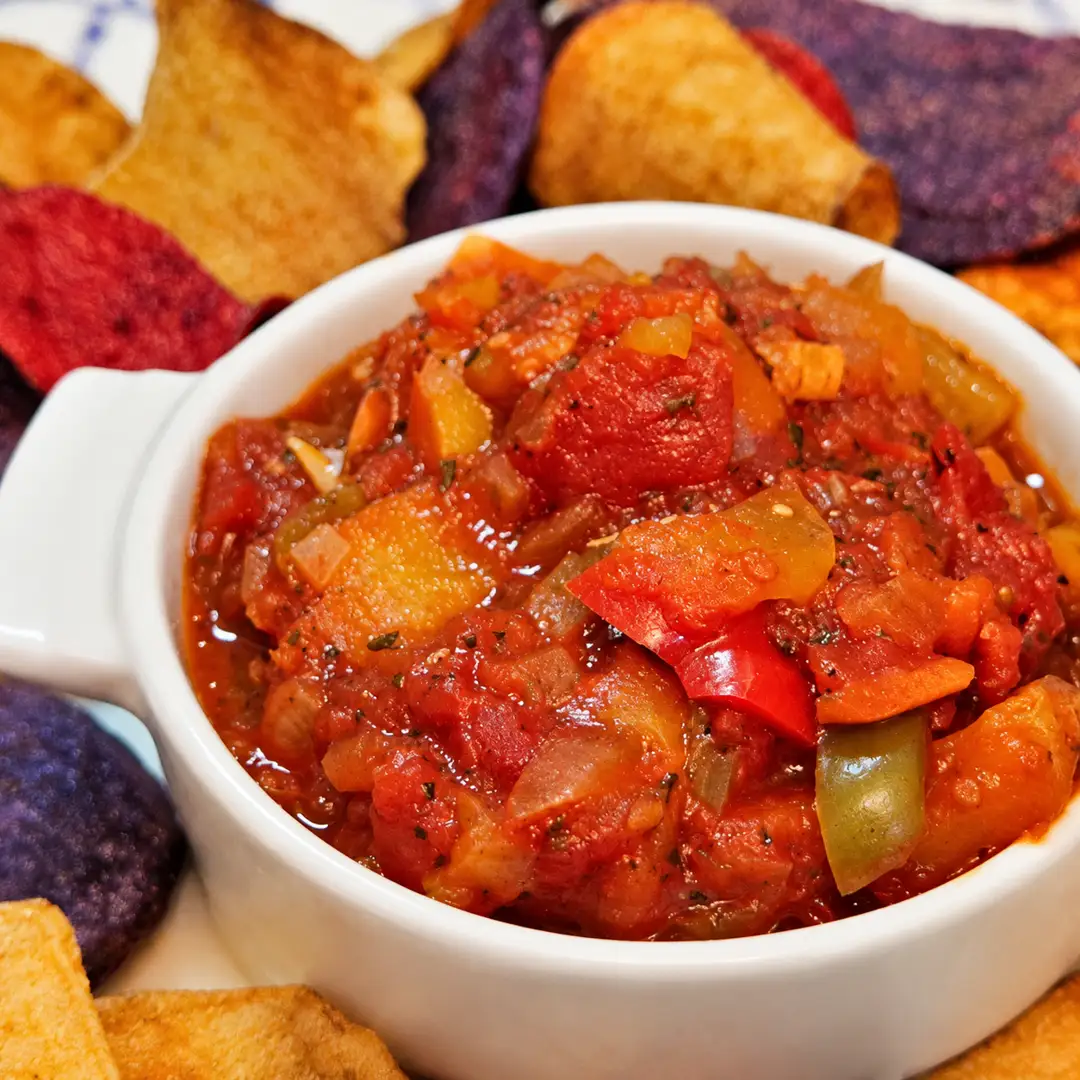 cooked bell pepper salsa, finished dish
