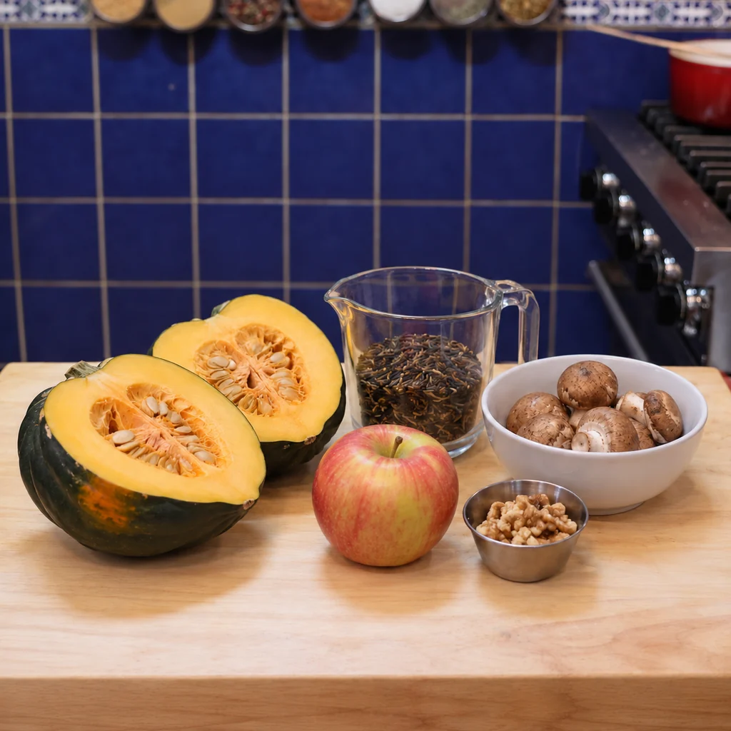 courge poivree farcie riz sauvage, ingredients
