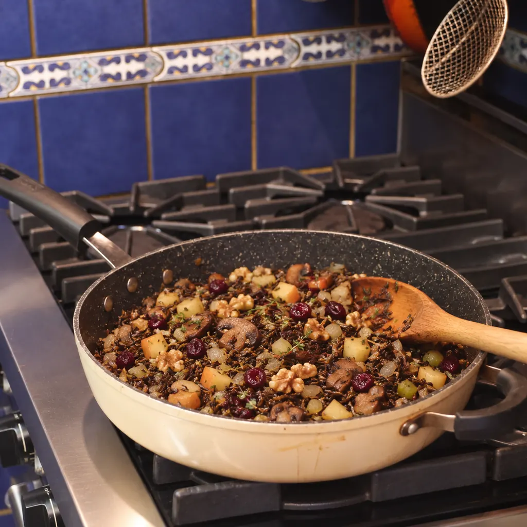 courge poivree farcie riz sauvage, étape 1