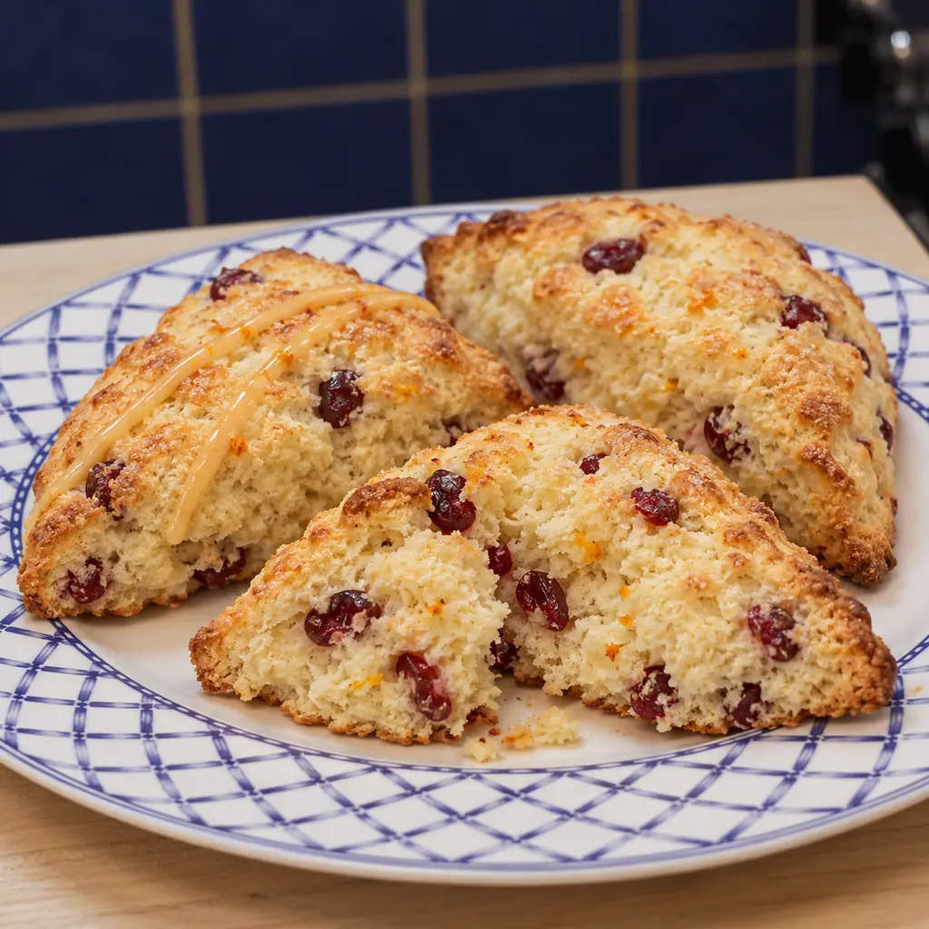 cranberry orange scones, finished dish