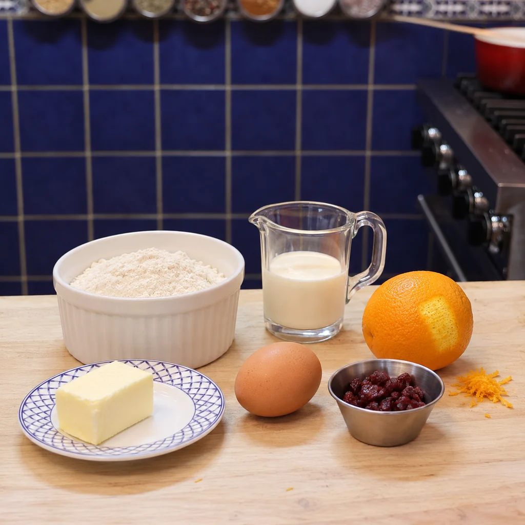 cranberry orange scones, ingredients