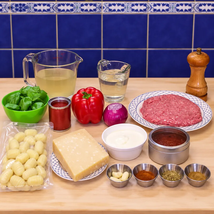creamy chorizo gnocchi, ingredients