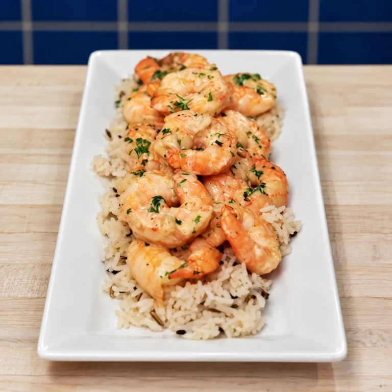 Crevettes crémeuses au cognac ail et persil