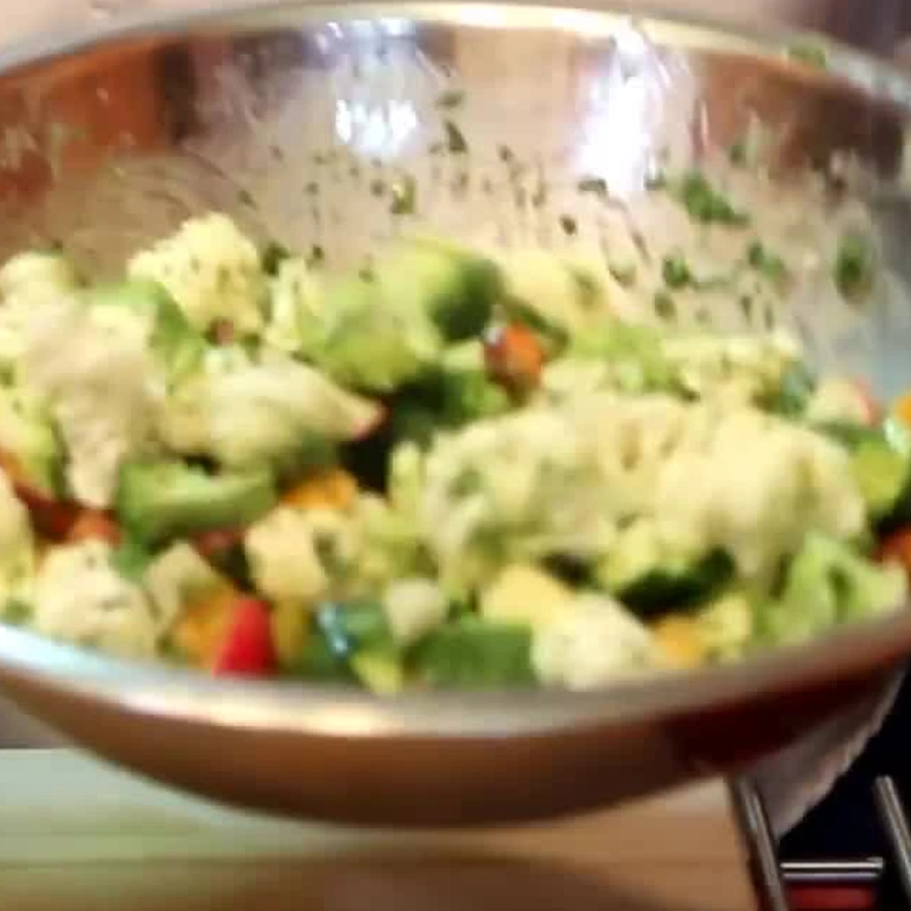 crunchy broccoli cauliflower salad, step 3