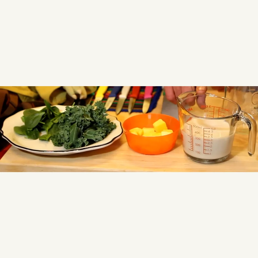 green mango smoothie spinach kale, ingredients