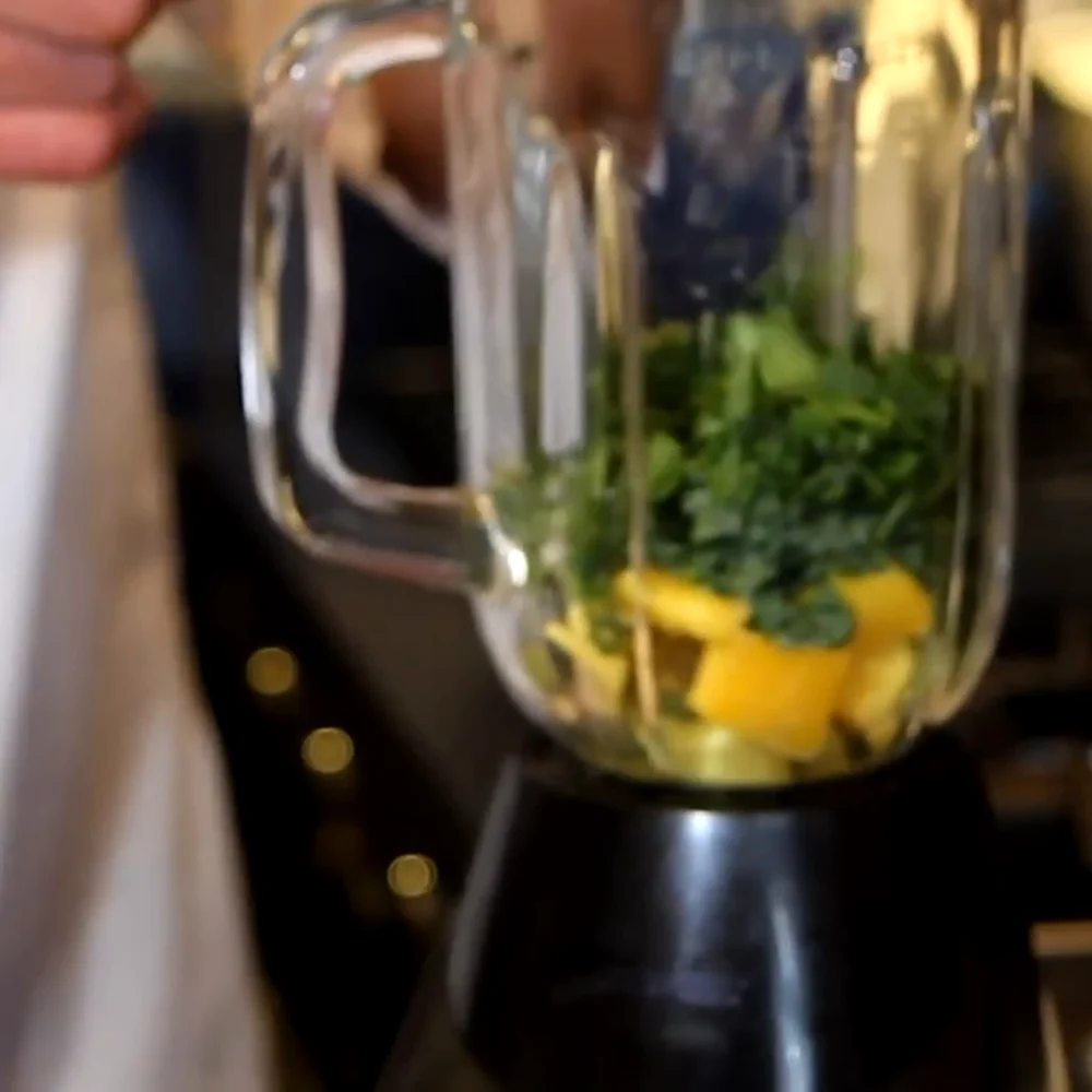 green mango smoothie spinach kale, step 3