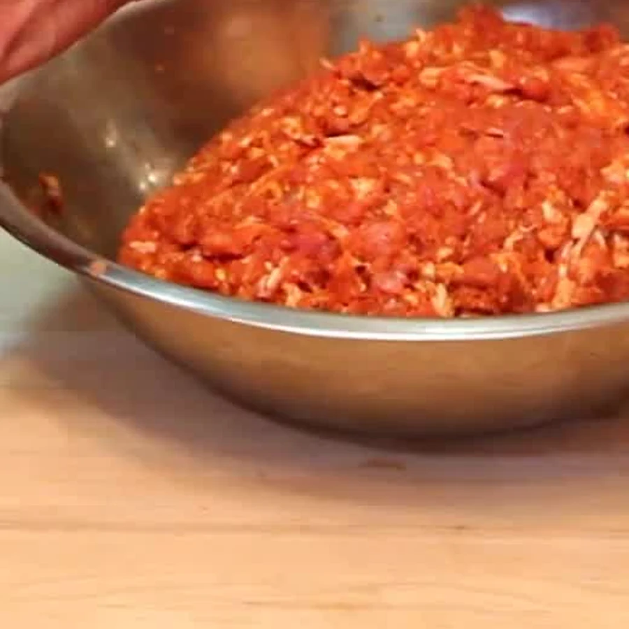homemade fresh chorizo sausages, step 2