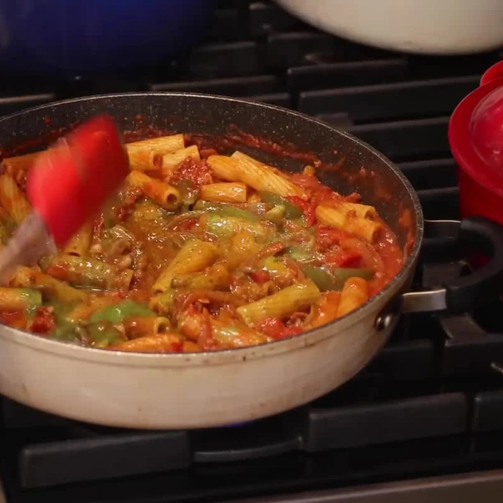 merguez rigatoni peppers basil, step 6