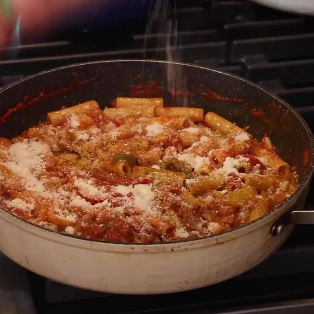 merguez rigatoni peppers basil, step 7