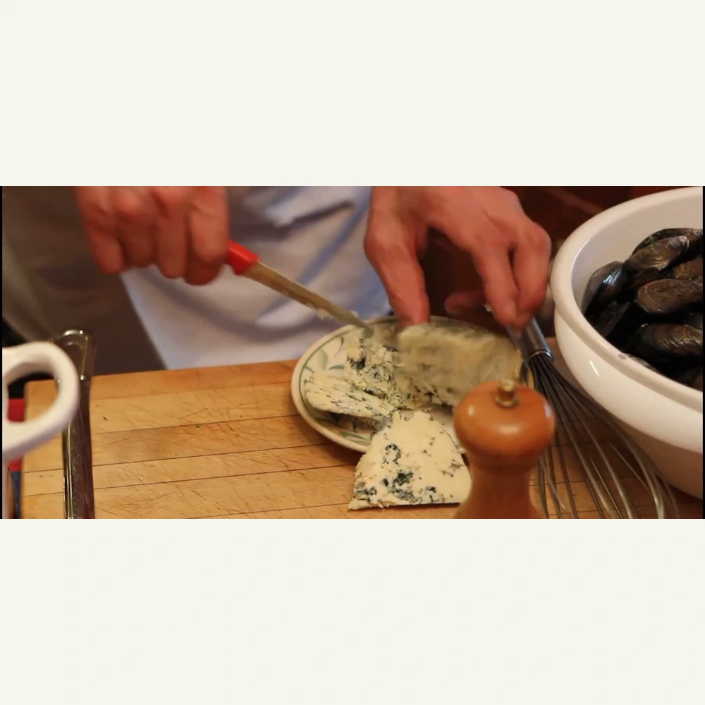 moules a la creme et au fromage bleu cuisson rapide en cocotte, étape 3