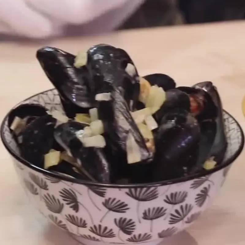 moules trois facons creme maroilles, plat fini