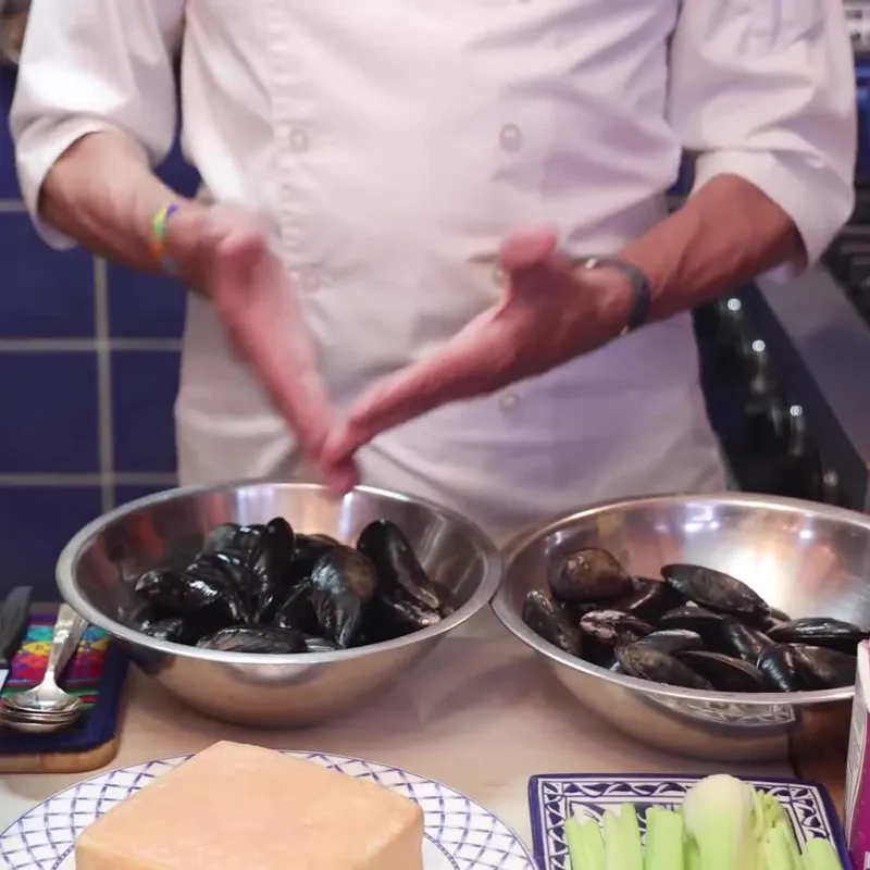 moules trois facons creme maroilles, ingredients