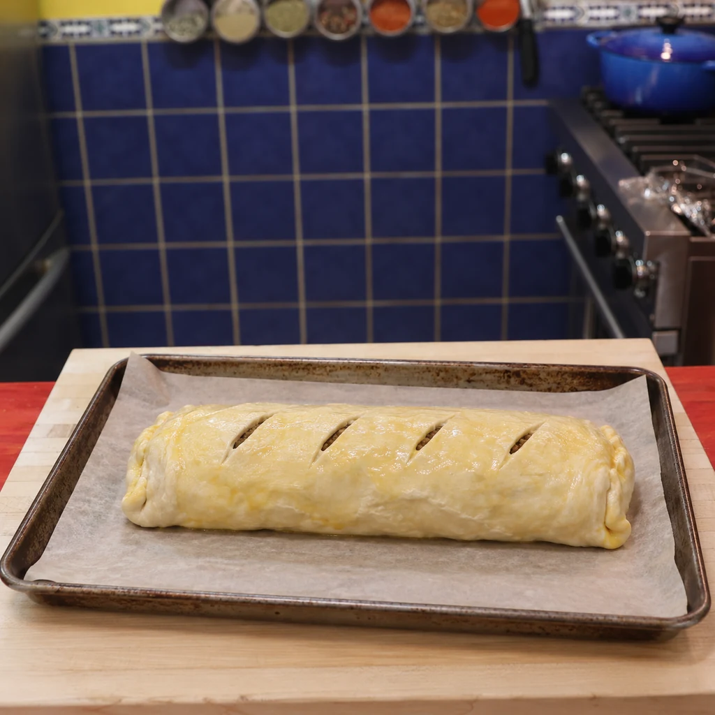 mushroom lentil wellington, step 2