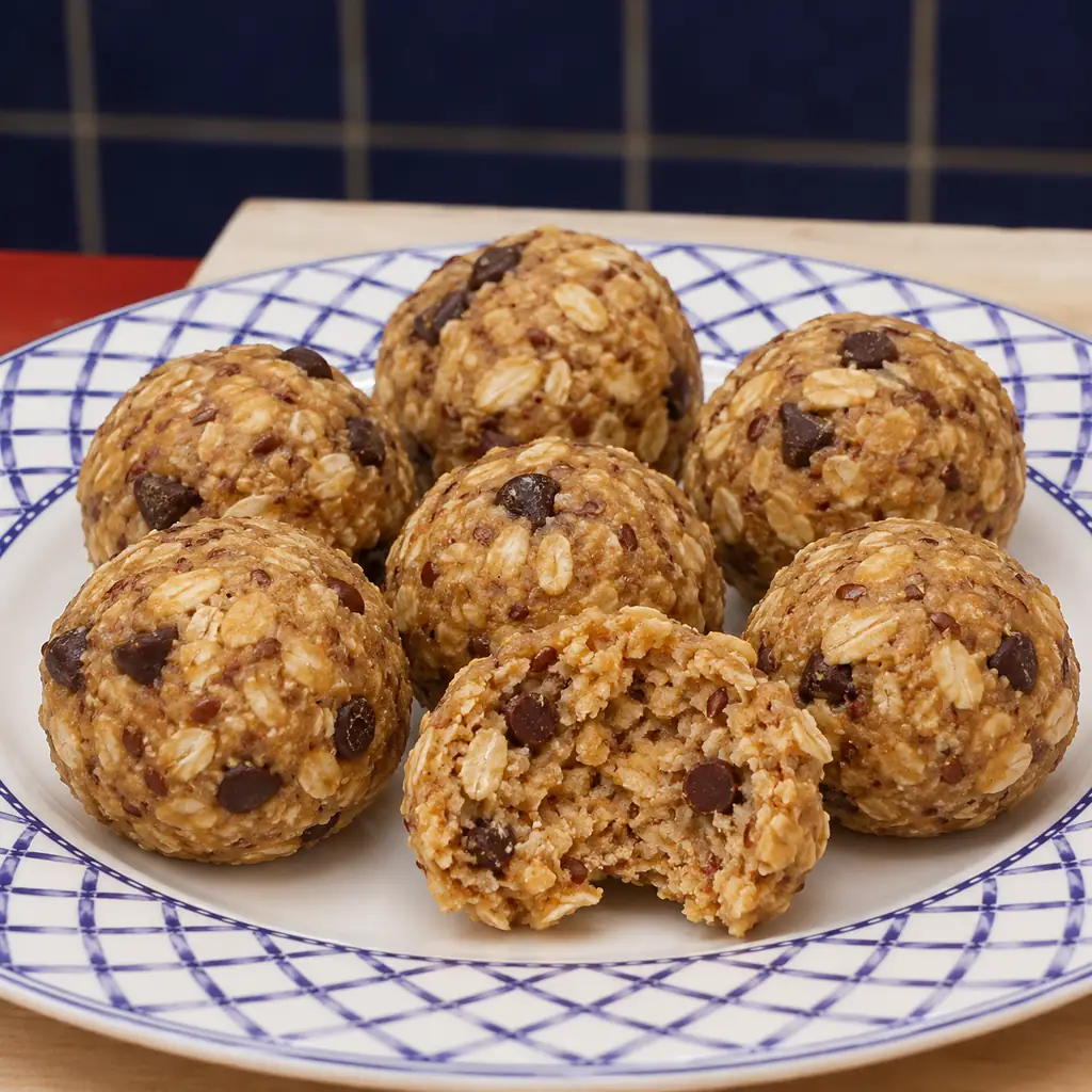 no bake peanut butter oat energy balls, finished dish