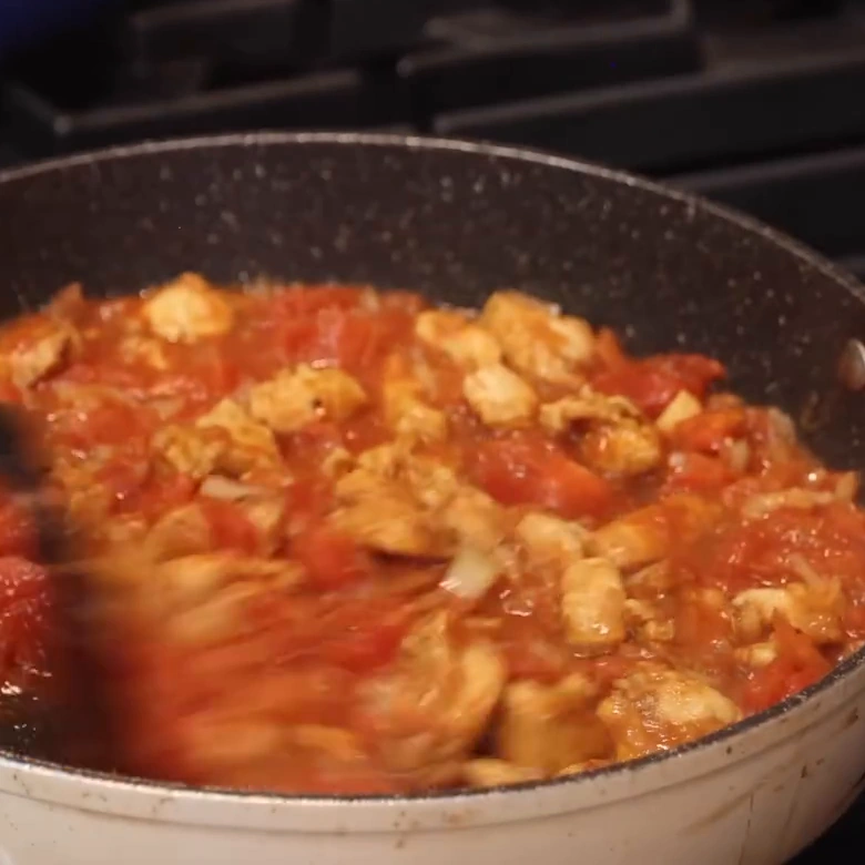 penne poulet cajun une poele, étape 3