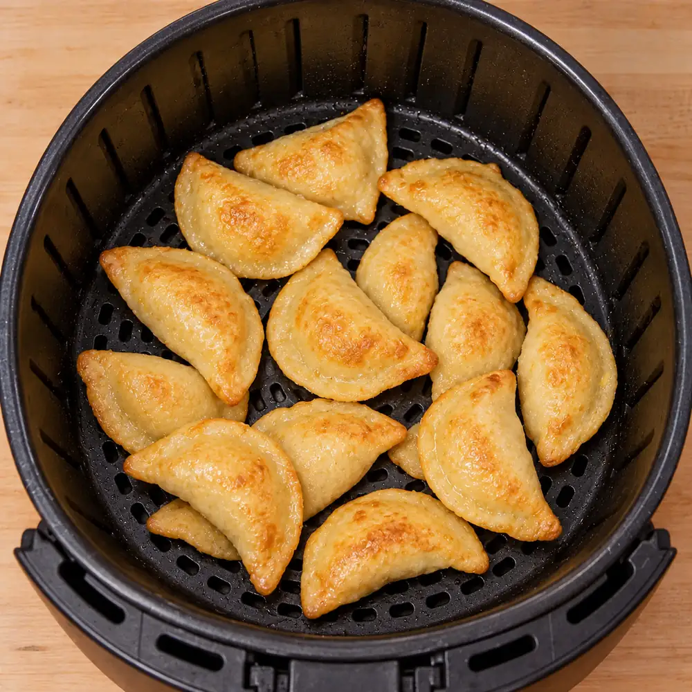 pierogis surgeles friteuse air, étape 2