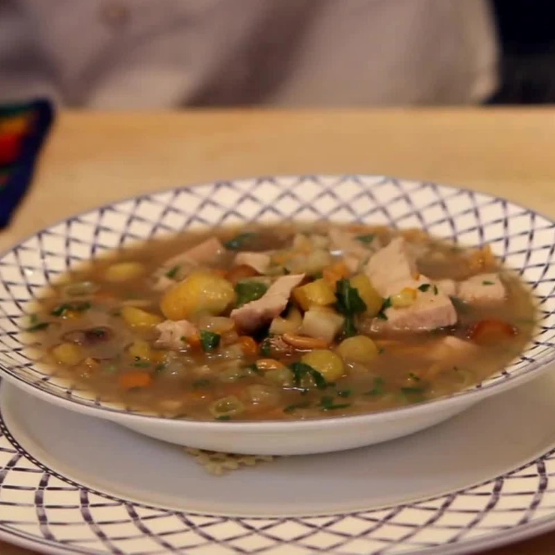 poached chicken noodle soup, finished dish