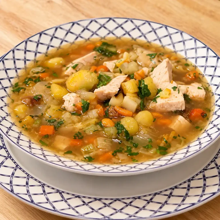 Chicken Noodle Soup with Poached Breast and Fennel