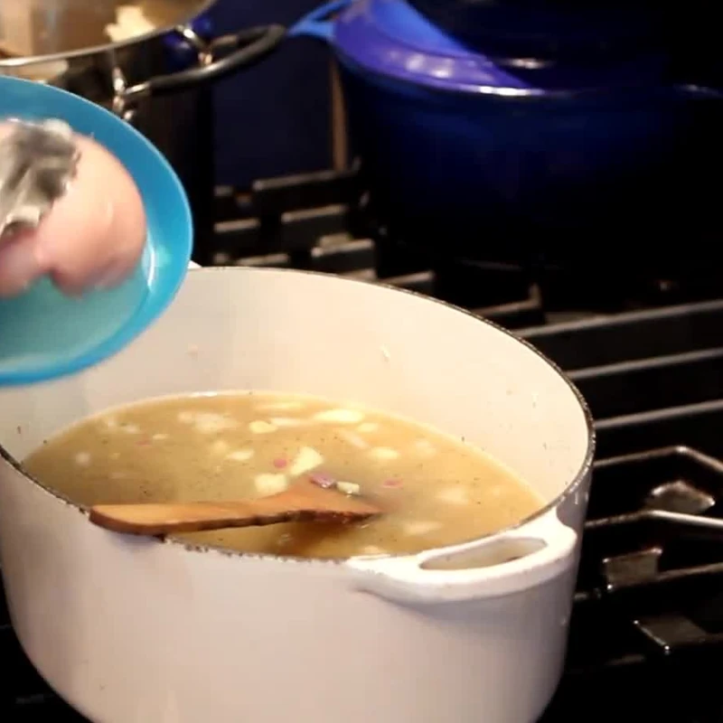 poached chicken noodle soup, step 4