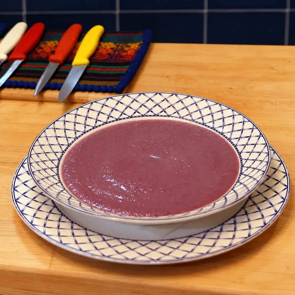Potage Dubarry au chou-fleur violet, sans crème