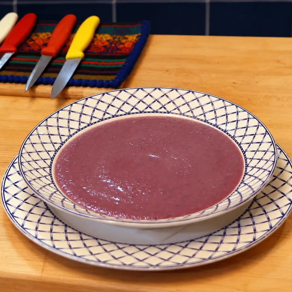 potage dubarry au chou fleur violet sans creme, plat fini