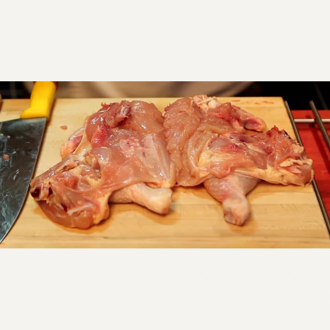 poulet roti poele crapaudine cajun, &eacute;tape 1