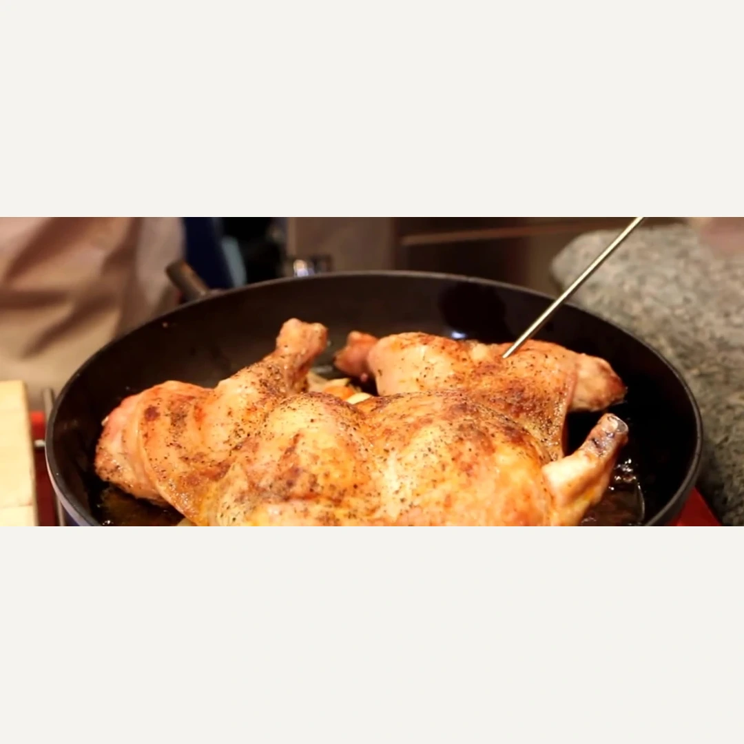 poulet roti poele crapaudine cajun, &eacute;tape 4