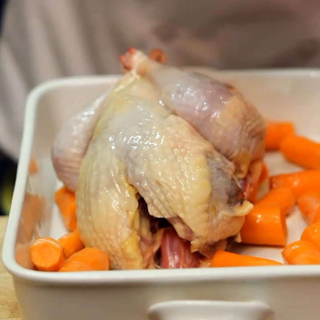roast guinea fowl blueberry maple sauce, step 2