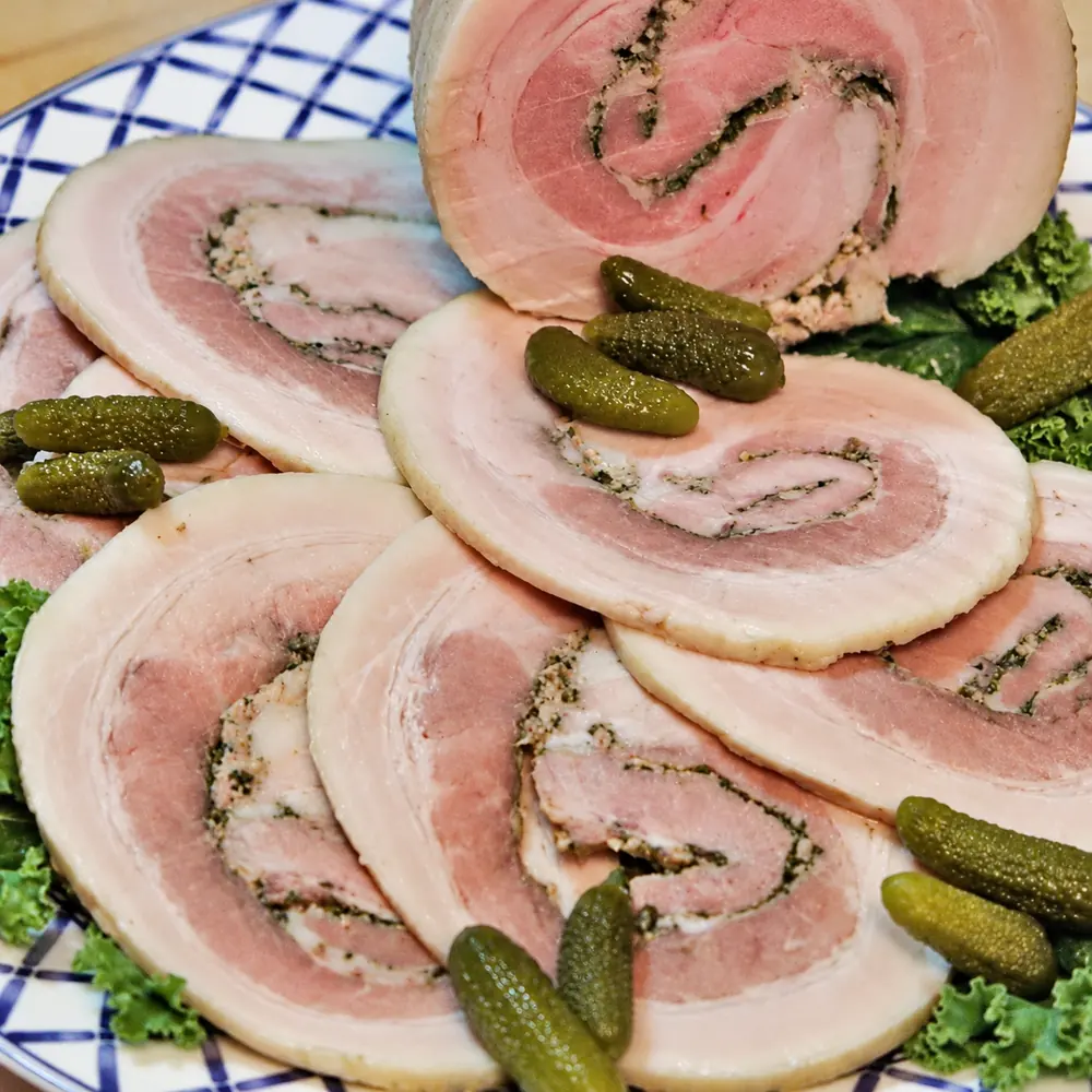 roulade porc froide ail herbes provence, plat fini