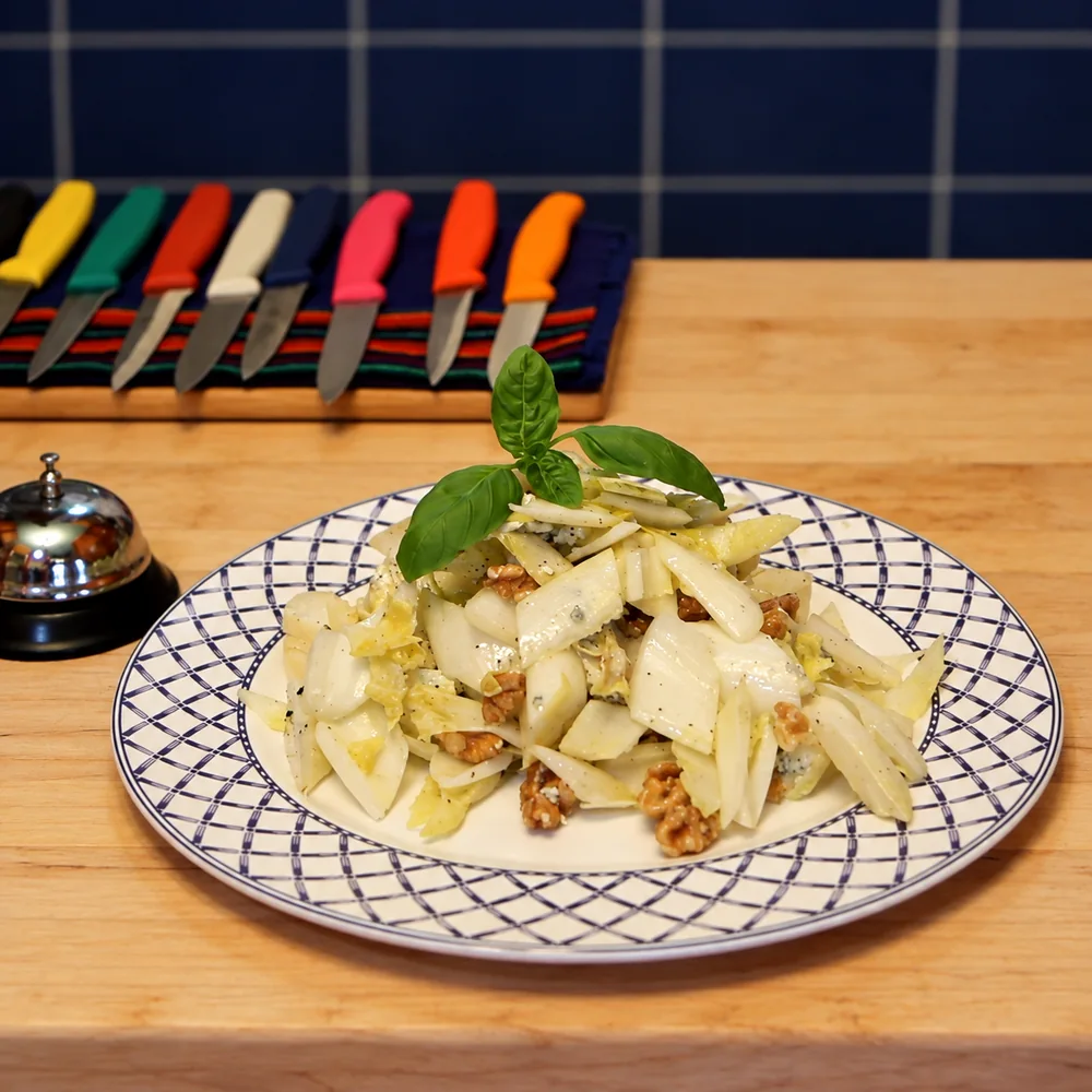 Belgian Endive Salad with Saint Agur Blue Cheese and Walnuts