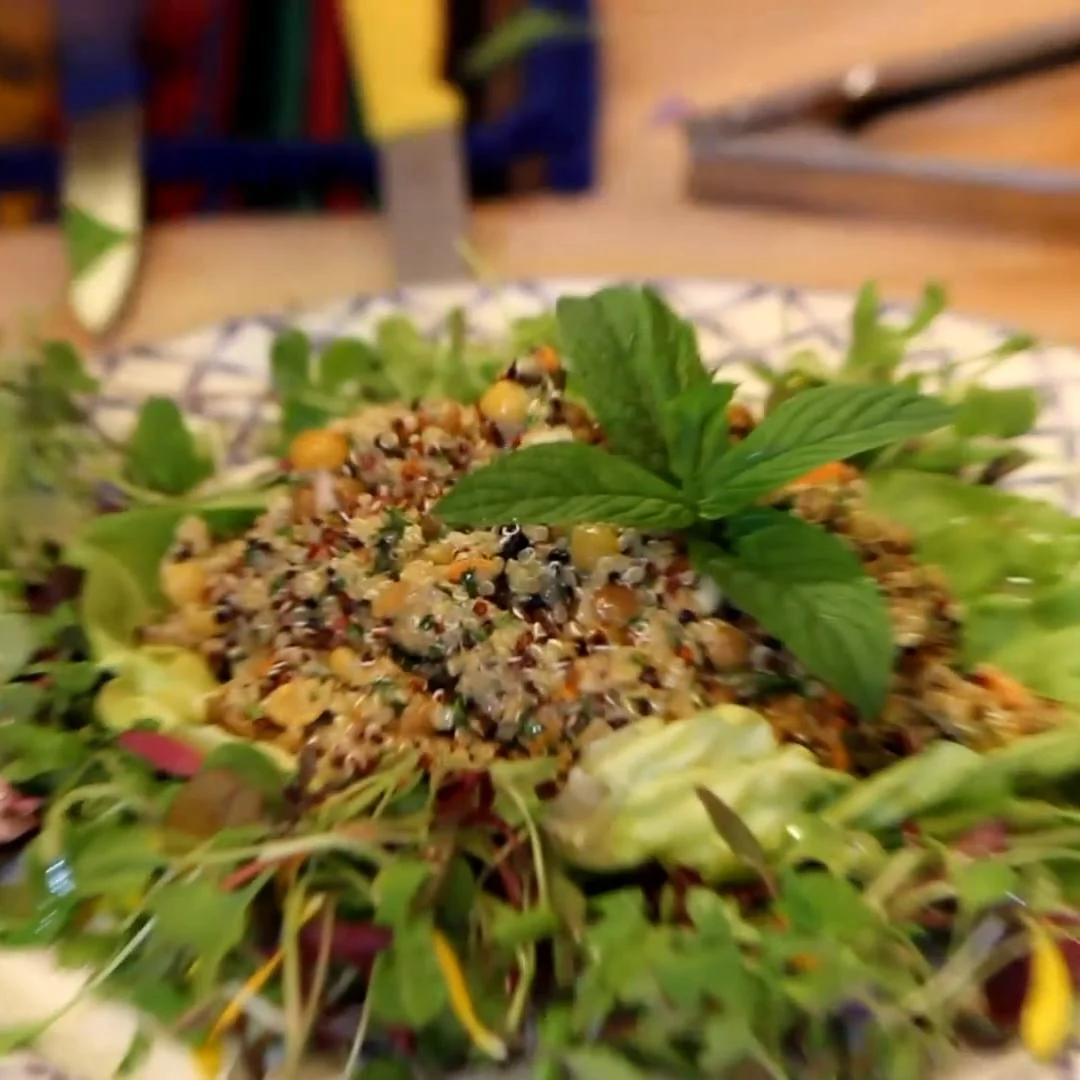 salade lentilles quinoa citron dijon, plat fini