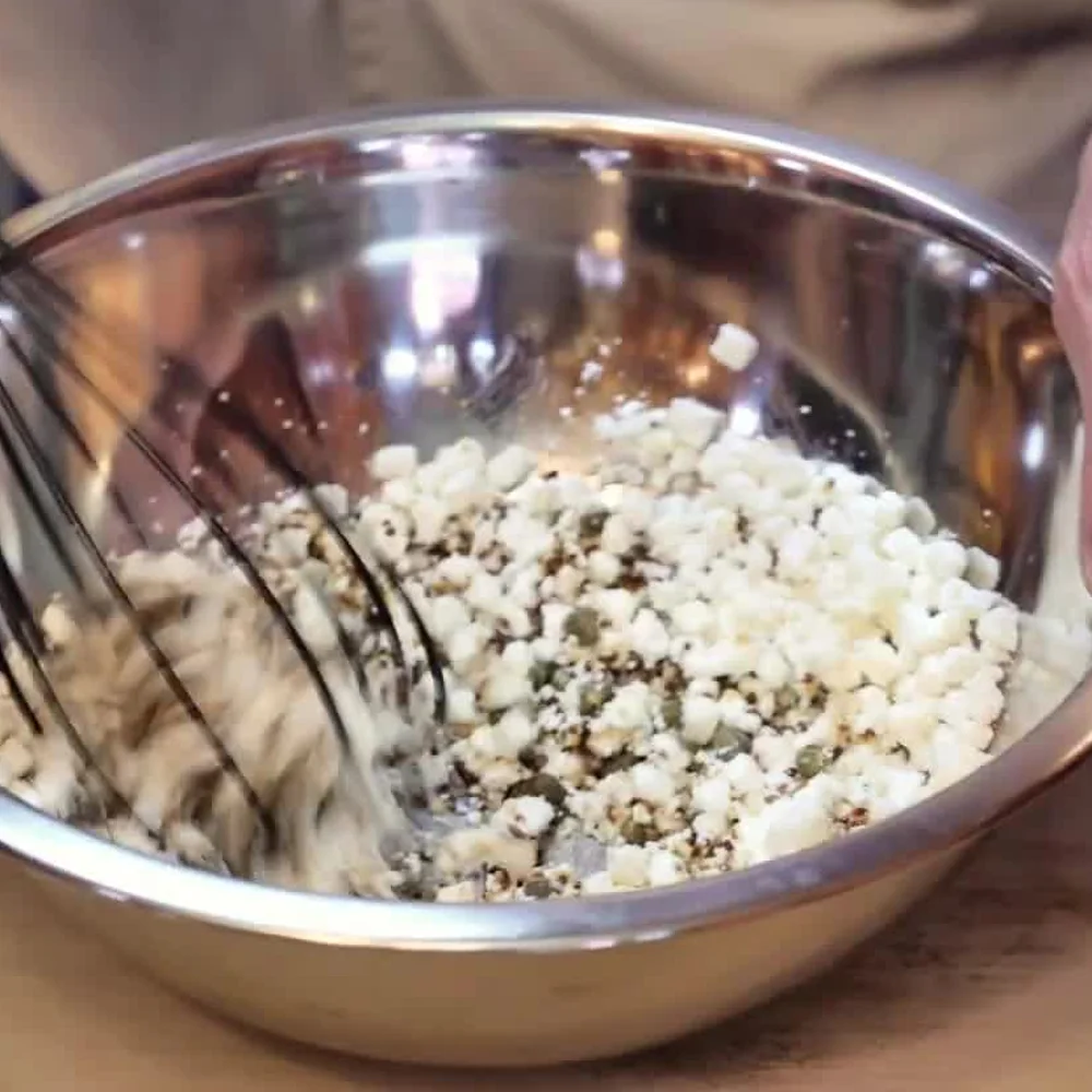 salade pois chiches oignon feta, &eacute;tape 1