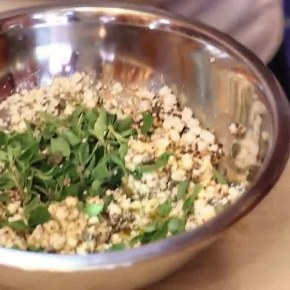 salade pois chiches oignon feta, &eacute;tape 2