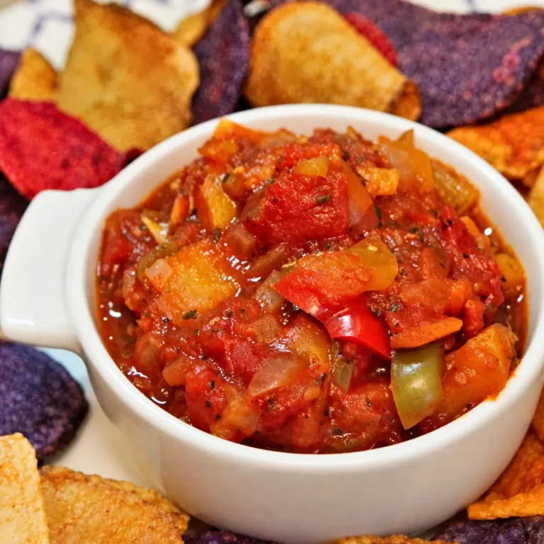 Salsa maison aux poivrons et tomates, cuite et bien épaisse