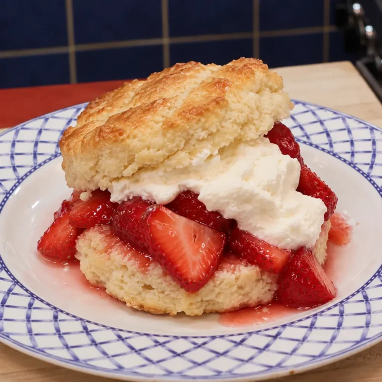 Shortcakes aux fraises sur biscuits à la crème