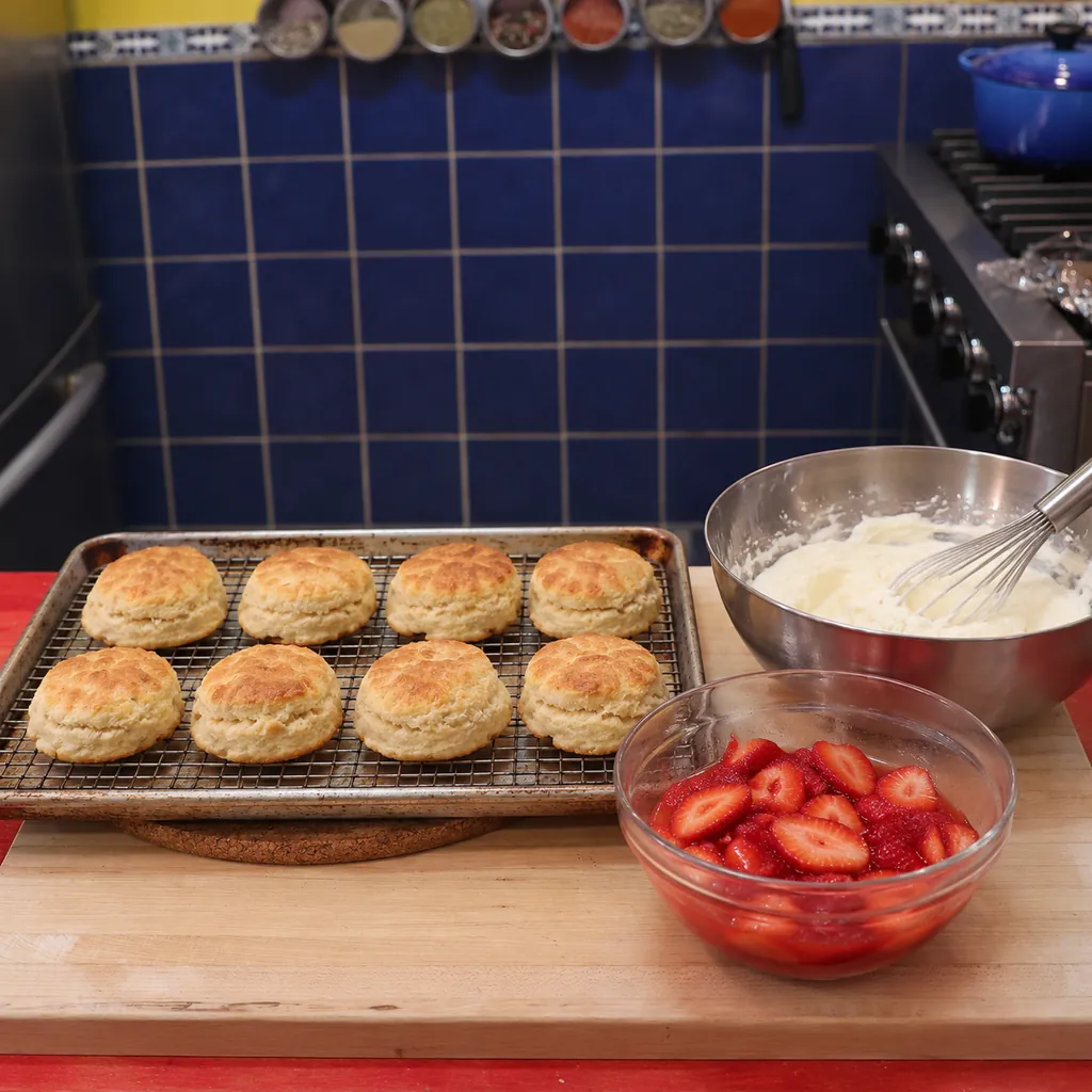 shortcakes fraises biscuits creme, étape 2