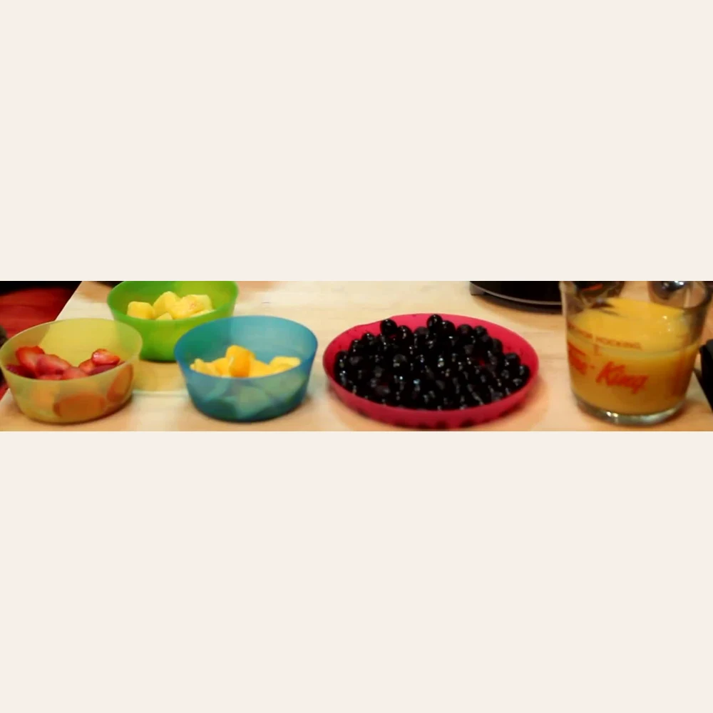 smoothie mauve bleuets mangue jus orange, ingredients