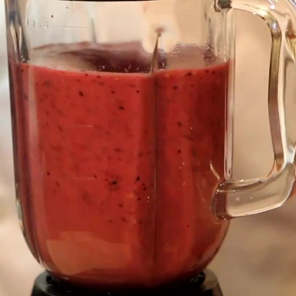 smoothie mauve bleuets mangue jus orange, &eacute;tape 3