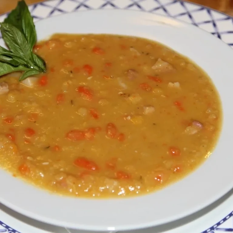 Soupe aux pois jaunes et au lard fum&eacute;