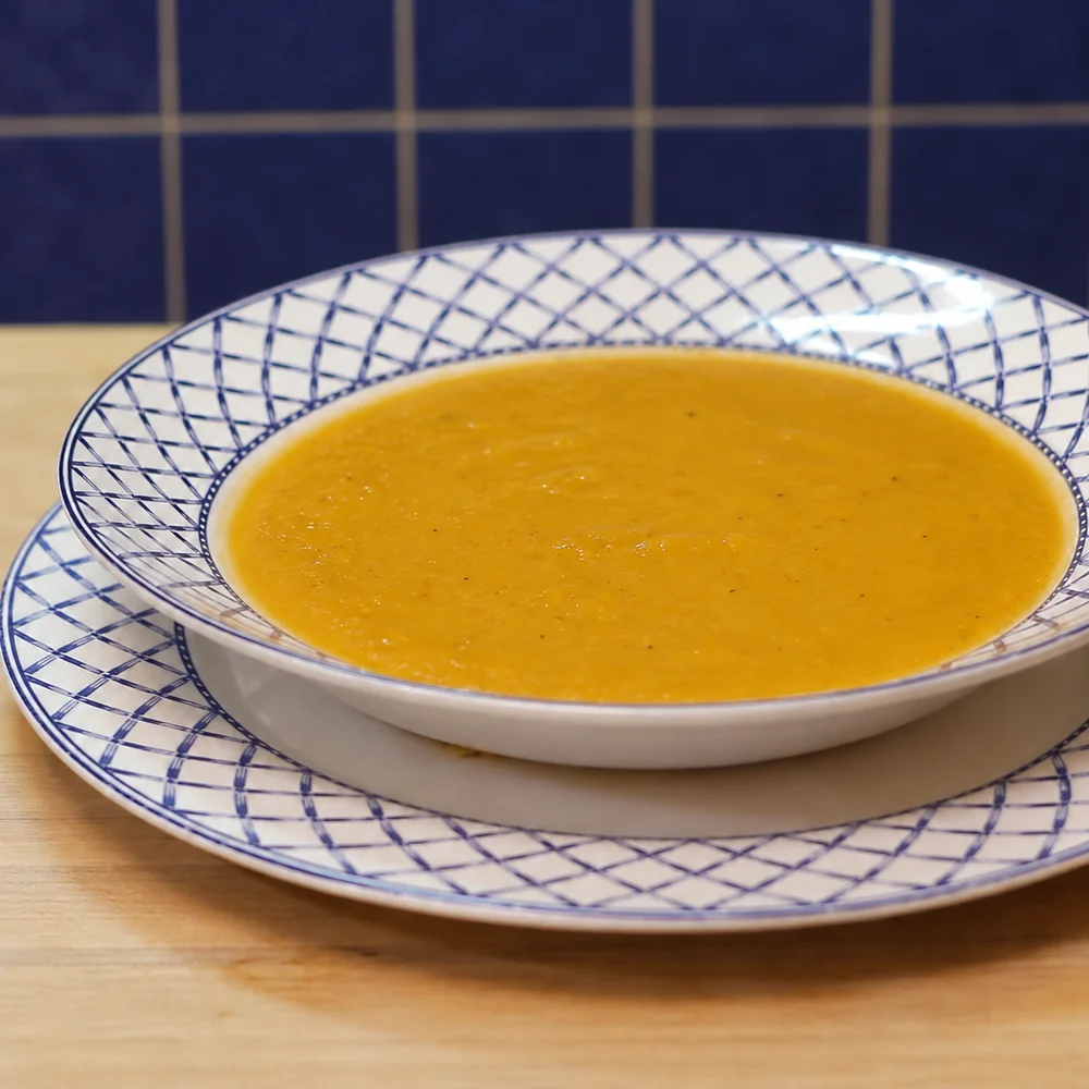soupe courge poivree rotie, plat fini