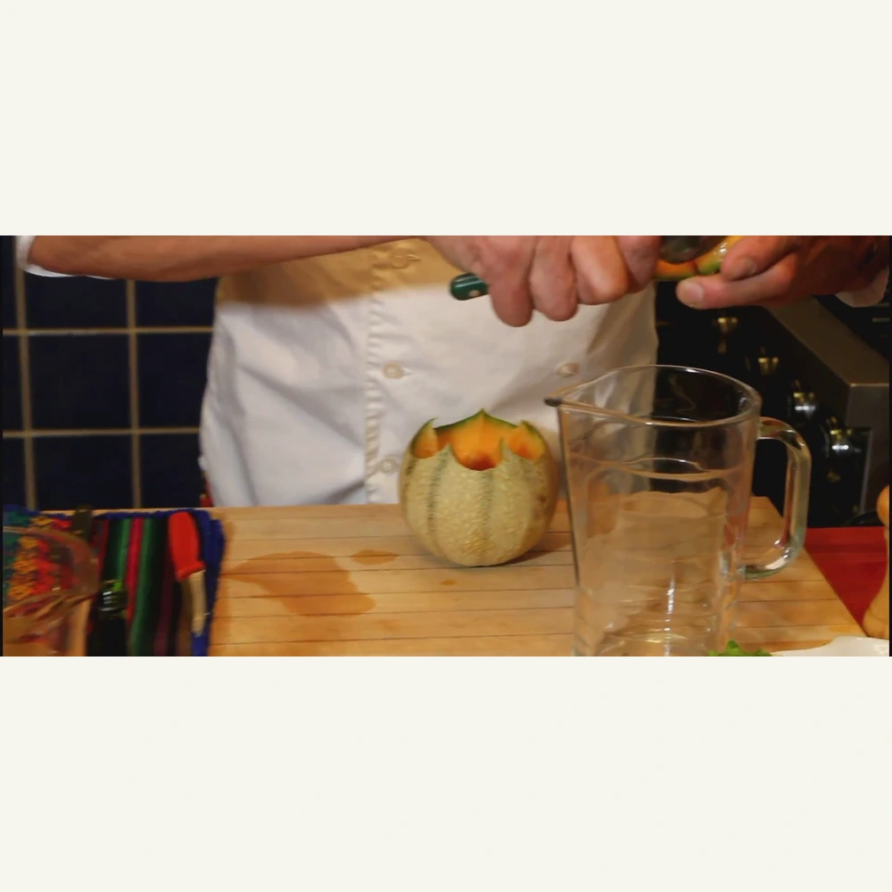 soupe froide de melon au porto et a la creme, étape 2
