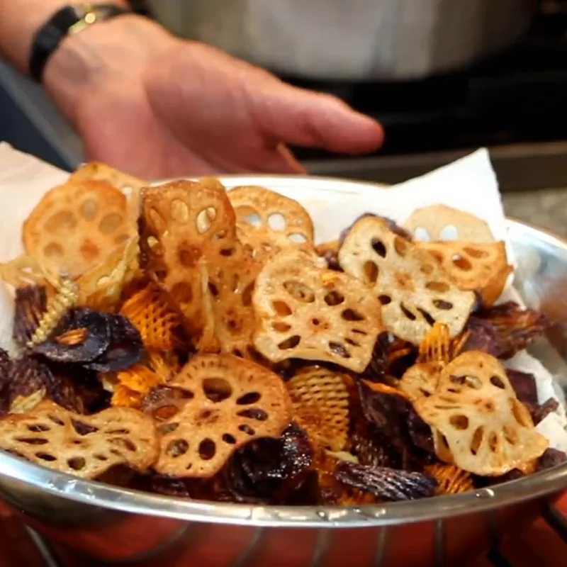 waffle cut vegetable chips, step 6