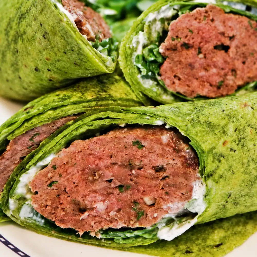 wraps kefta boeuf agneau tzatziki, plat fini