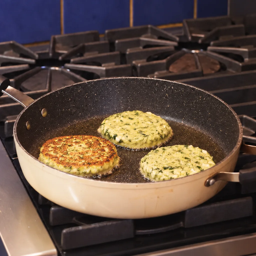 zucchini feta fritters, step 2