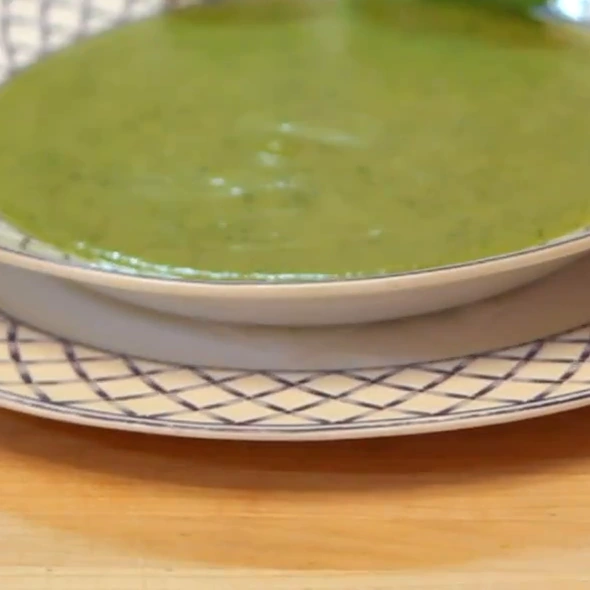 zucchini star anise soup, finished dish