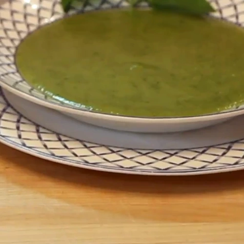 zucchini star anise soup, finished dish